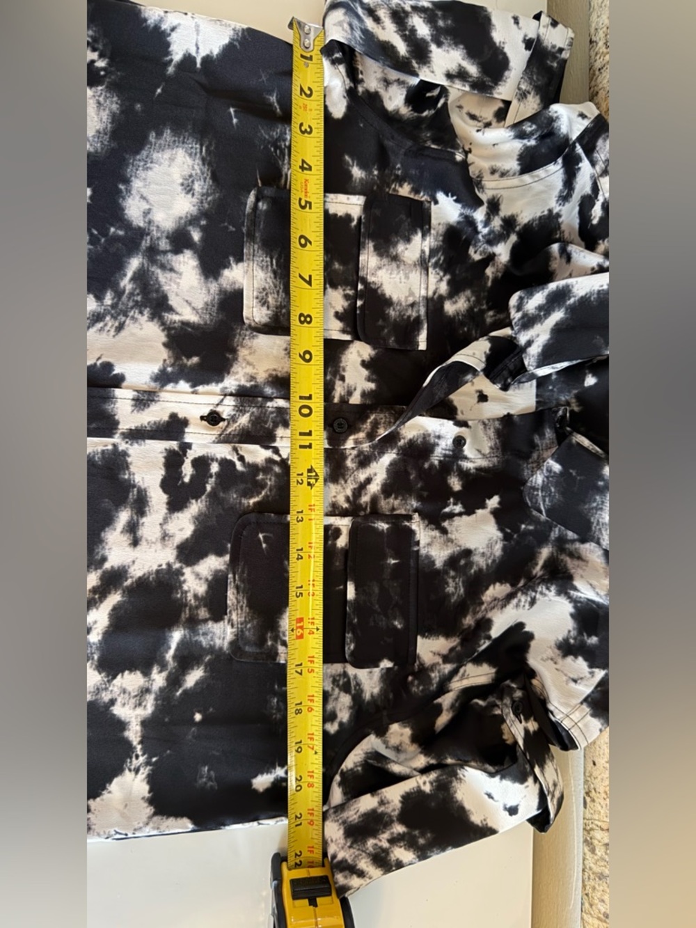Karl Lagerfeld Black & White Tie-Dye Shirt - Picture 6 of 9